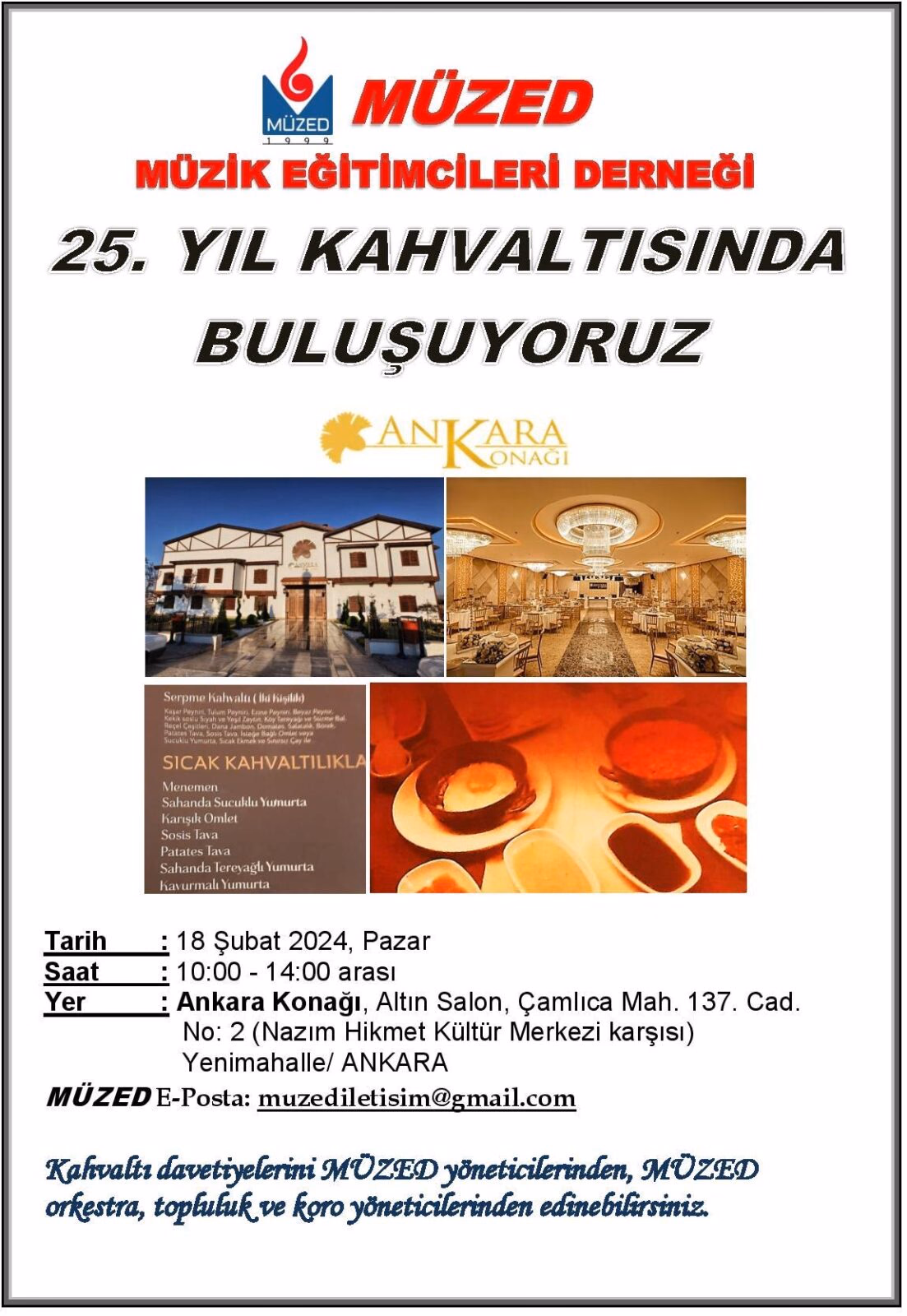 MÜZED 25. YIL KAHVALTISINDA BULUŞUYORUZ...